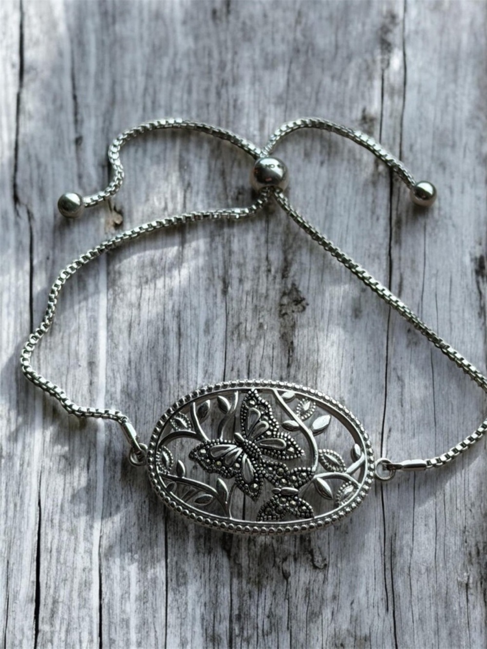 Pretty Silver Butterfly Lasso Bracelet  by BRILLIANCE-  Never Worn